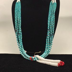Native American Turquoise and coral necklace